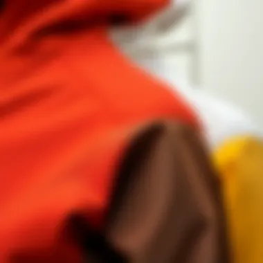 Different fabric textures of sporty jackets