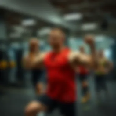 Strength training session showcasing various exercises