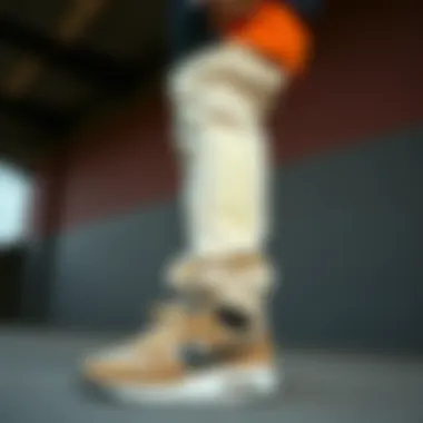 A stylish outfit paired with Nike Monarch shoes in a sporty setting