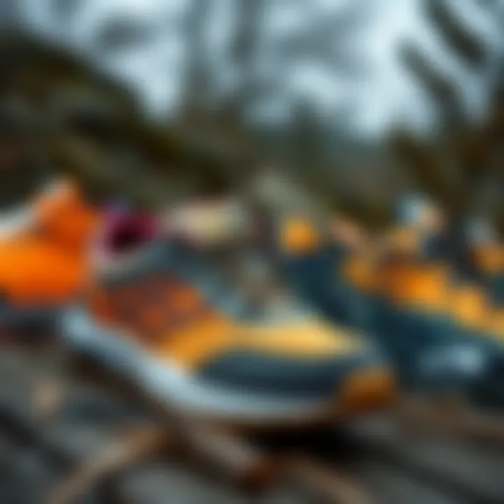 Various styles of The North Face sports shoes suited for outdoor activities