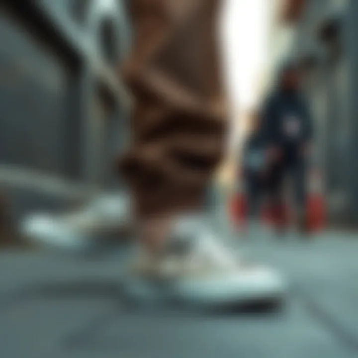 A trendy urban setting with Converse footwear as the focal point