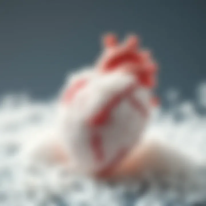 An artistic representation of a heart made from salt granules, illustrating the impact of salt intake on cardiovascular health.
