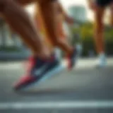 Dynamic athletes wearing ultra shoes in action