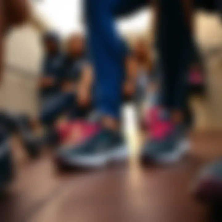 Fitness Enthusiasts in Ultra Shoes Group of fitness enthusiasts showcasing ultra shoes