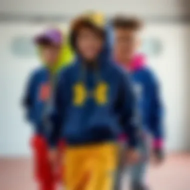 Vibrant collection of Under Armour children's sports apparel