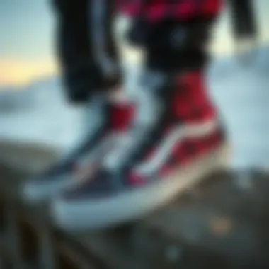 Fashionable Combination with Sportswear Vans Ski Hi paired with trendy sportswear