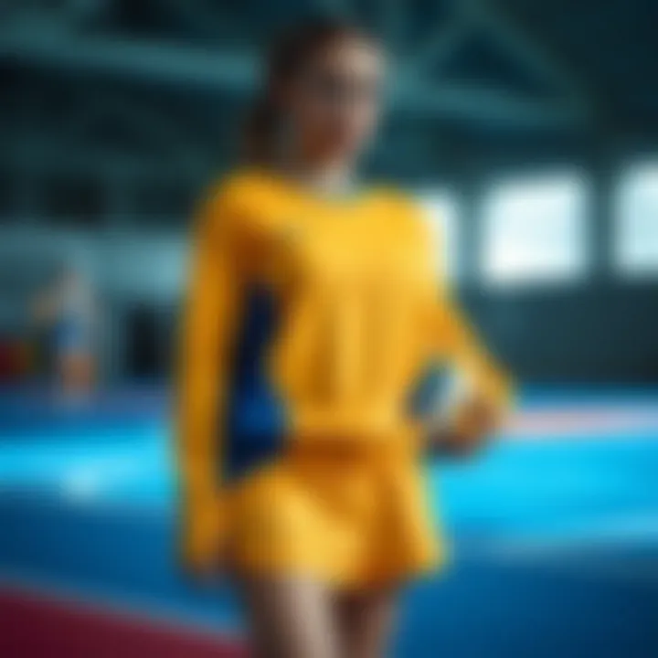 Stylish volleyball outfit showcasing vibrant colors and modern design
