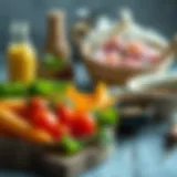 Healthy meal preparation with fresh ingredients