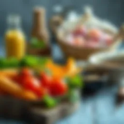 Healthy meal preparation with fresh ingredients