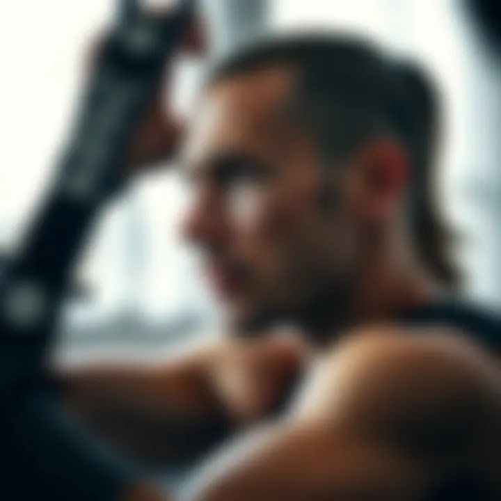 A focused athlete during an intense training session.